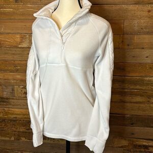 Athleta white fleece pullover xs